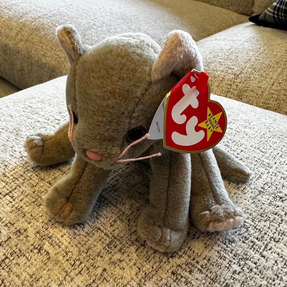 Vintage Ty Beanie Baby Scat the Cat Stuffed Animal Kids Collectible Unisex 1999